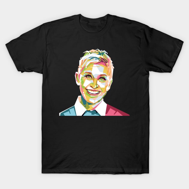 Geometric Celebrity Ellen DeGeneres T-Shirt by Rebus28